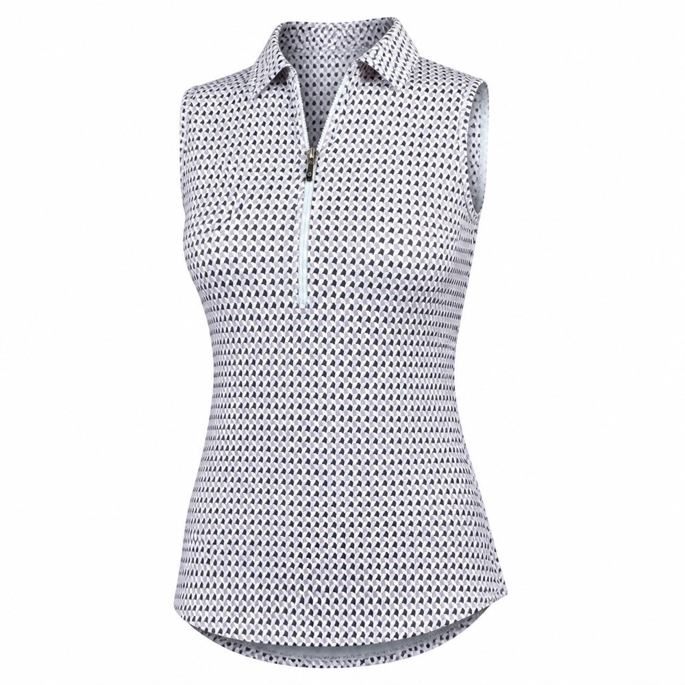 Greyson Clothiers Womens Geometric Print Sleeveless Golf Polo XS NEW